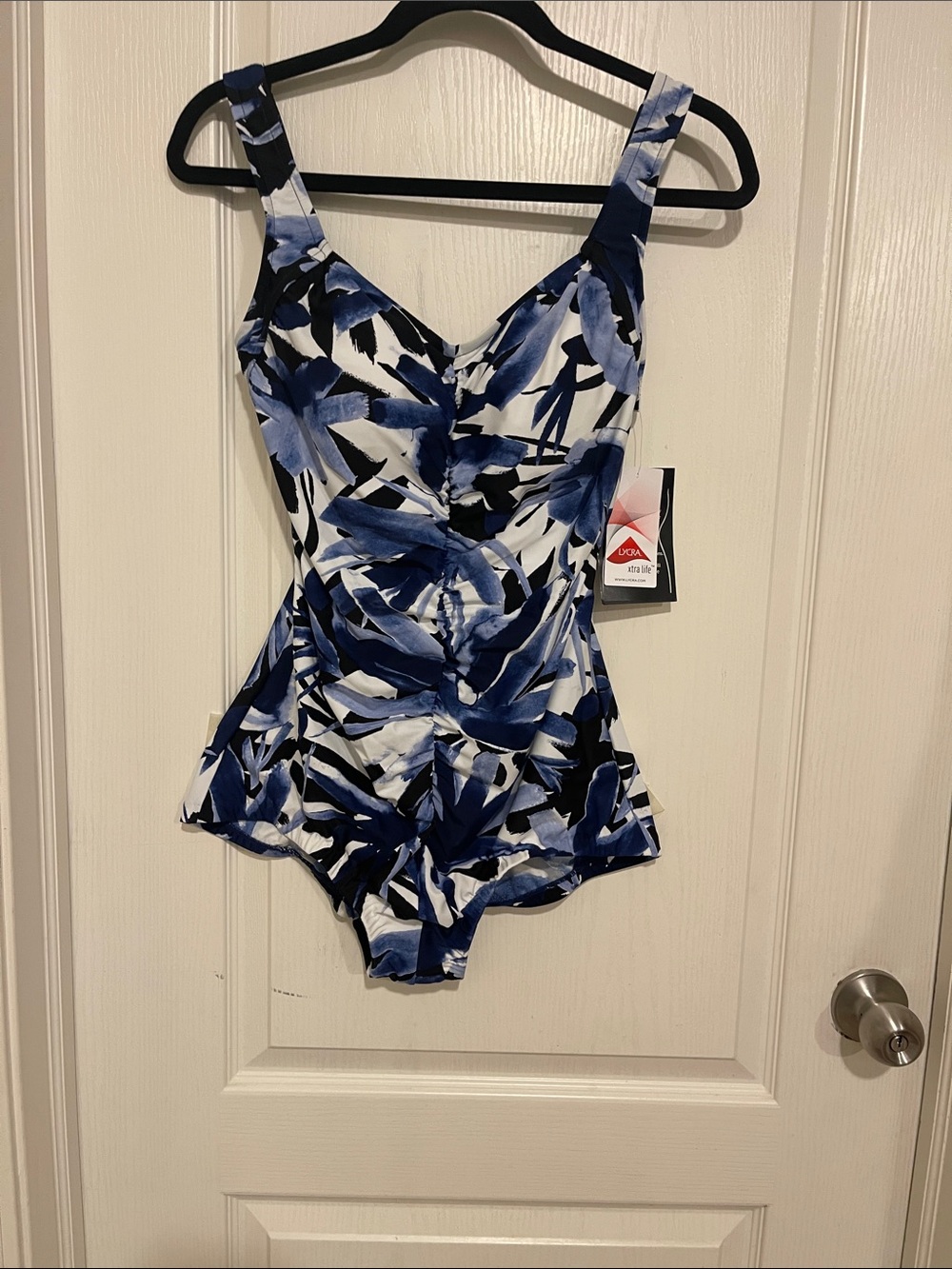 Maxime Blue White Floral One-Piece Swim